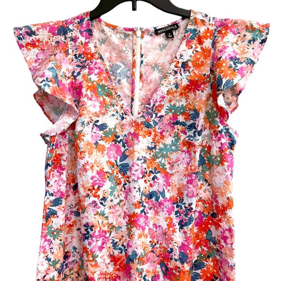 J. Crew Mercantile Women's Size 2 Floral Ruffle Flutter Cotton Dress NWOT - Picture 6 of 8